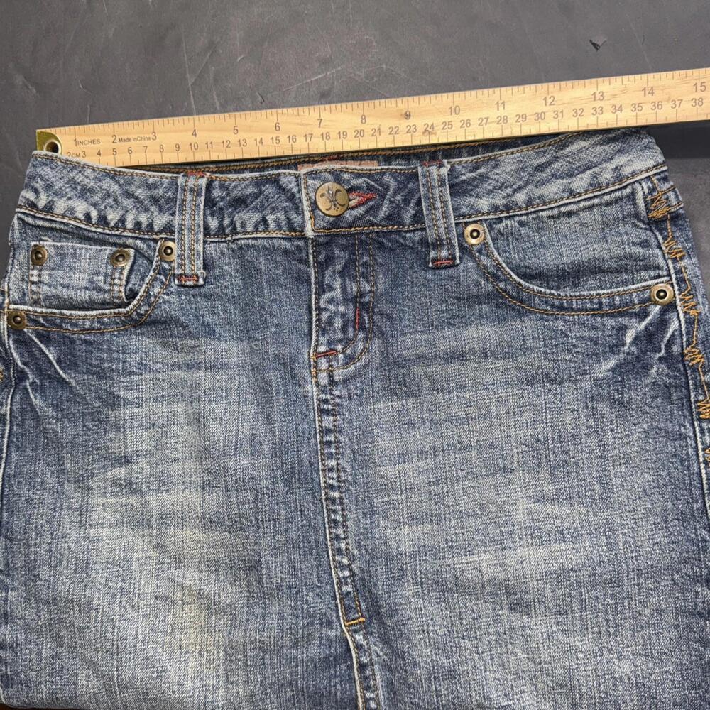 Vintage Y2K Nobo No Boundaries Denim Cowgirl Equestrian Embroidered Mini Skirt 5 - Picture 12 of 15